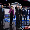 Mike Bloomberg, Sen. Elizabeth Warren, Sen. Bernie Sanders, former Vice President Joe Biden, Mayor Pete Buttigieg, and Sen. Amy Klobuchar at a recent debate. Mike Bloomberg, Sen. Elizabeth Warren, Sen. Bernie Sanders, former Vice President Joe Biden, Mayor Pete Buttigieg, and Sen. Amy Klobuchar at a recent debate.
