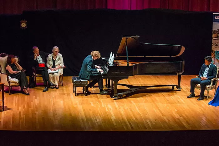 During the final performance of the 2019 Frost Chopin Academy and Festival, pianist Piotr Pawlak is given a theme on which to improvise. - PHOTO COURTESY OF FROST SCHOOL OF MUSIC