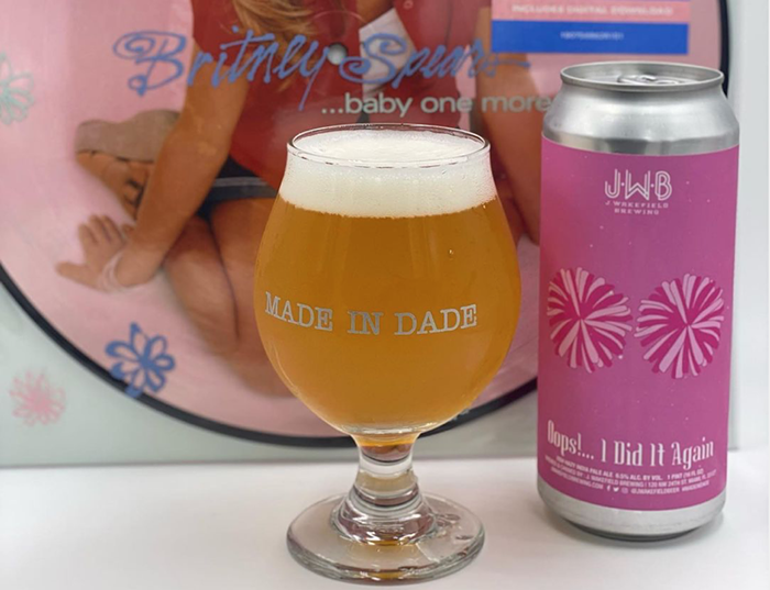 Oops!... I Did It Again IPA was indeed brewed by accident — a fitting homage to Britney Spears' struggle to end her conservatorship. - PHOTO COURTESY OF J. WAKEFIELD BREWING