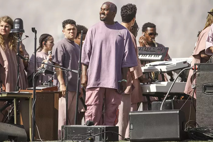 Kanye West during his Sunday Service performance at Coachella 2019. - PHOTO BY RICH FURY/GETTY IMAGES FOR COACHELLA