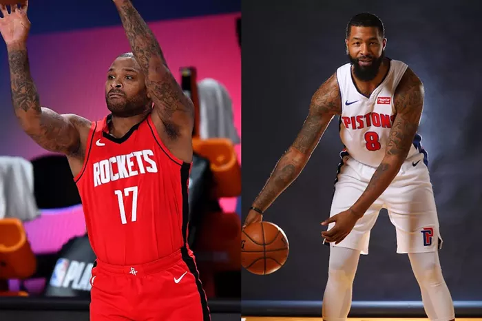 P.J. Tucker (à gauche) et Markieff Morris (à droite) sont les nouveaux membres du Miami Heat. - PHOTOS DE DOUGLAS P. DEFELICE/GETTY IMAGES, GREGORY SHAMUS/GETTY IMAGES