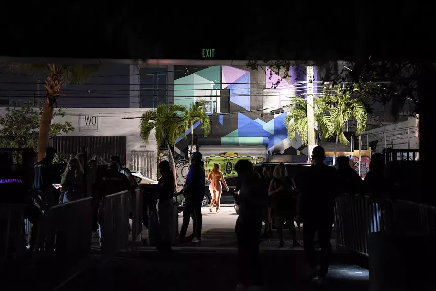 Clubgoers endure long lines to enter venues. See more photos from Wynwood's nightlife scene here. - PHOTO BY MICHELE EVE SANDBERG