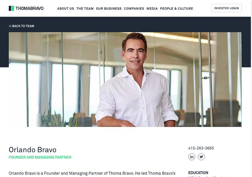 Orlando Bravo - SCREENSHOT VIA THOMA BRAVO