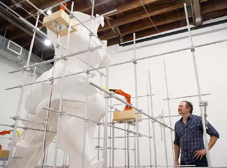 Installation artist Lewis Colburn created his work onsite at Locust Projects, spending almost three weeks in August. - PHOTO COURTESY OF WORLD RED EYE