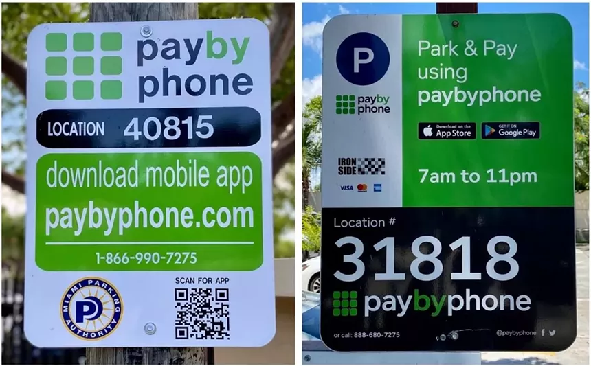 Private lot owners use the same PayByPhone app the city parking authority uses, and their signage is nearly identical. - PHOTO BY TERENCE CANTARELLA