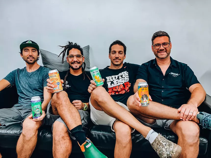 The Prision Pals Brewing Co. team (left to right) Bruno Laperchuk, Christian Garcia, Juan Pipkin, and Diego Setti. - PHOTO BY MARILYN OROZCO