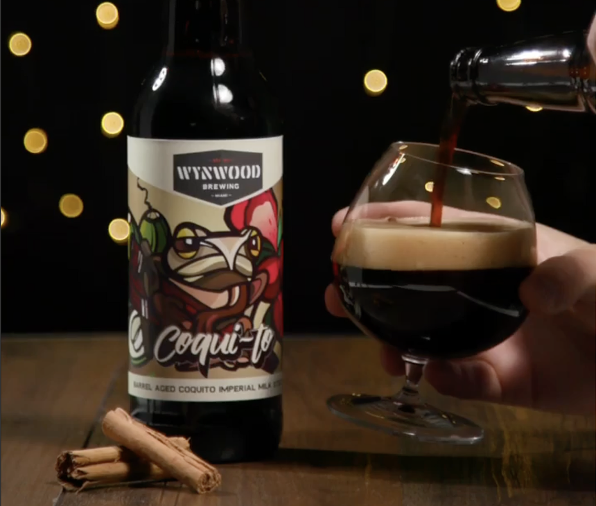 Wynwood Brewing Company is selling bottles and pours of its Coqui-To stout this month available at the Wynwood taproom. - PHOTO COURTESY OF WYNWOOD BREWING COMPANY
