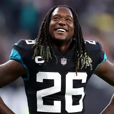 Jacksonville Jaguars' Shaquill Griffin smiles after defeating the Miami Dolphins at the 2021 London Games.