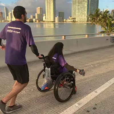 Daniel Samano and Yoberly "Lilly" Zambrano on the Venetian Causeway