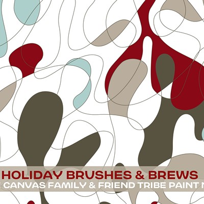 Holiday Brushes & Brews :: Large Canvas Family & Friend Tribe Paint Night