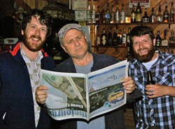 Andrew and Will with avid Journal reader Bobcat Goldthwait at The Forks. - PHOTO BY ANDREW GOFF