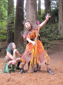 PHOTO BY CALDER JOHNSON. - Chyna Leigh as Robin Goodfellow and Kenneth Wigley as Oberon in A Midsummer Night's Dream.