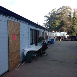 City officials boarded up the Blue Heron's rooms after tenants vacated the property. - EPD CAPT. STEVE WATSON