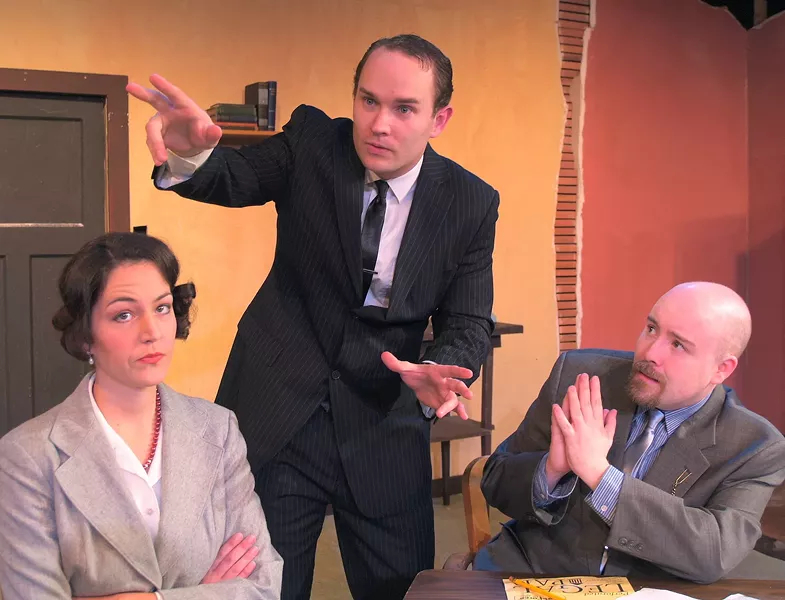 Darcy Brown as Carol, David Hamilton as Max, Anders Carlson as Val in NCRT's Laughter On The 23rd Floor - COURTESY OF NCRT