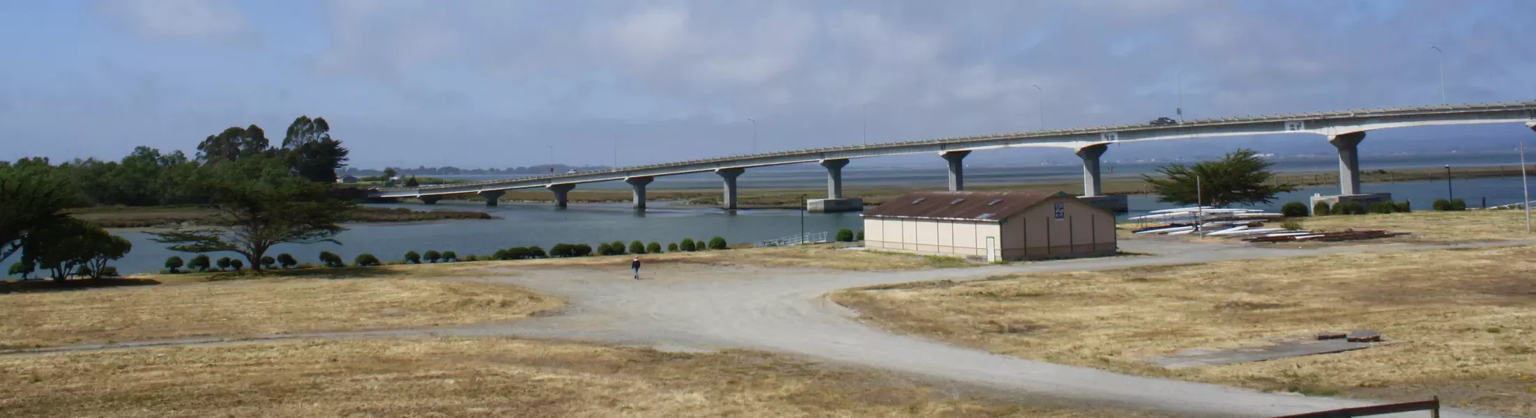 Eureka waterfront, Samoa Bridge and Humboldt Bay Rowing Association Building - PHOTO BY ZACH ST. GEORGE