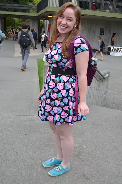 Ingrid is a senior from Alameda who is studying wildlife and dance and is made instantly happy just looking at her cupcake dress. Well, sure. - PHOTO BY SHARON RUCHTE