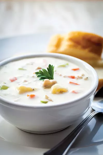 Oberon Grill's clam chowder. - PHOTO BY AMY KUMLER