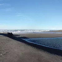 On the breached sandspit at Stone Lagoon, New Year's Day 2013.