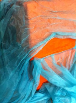 "Orange Blue" by Metal Pin Cushion