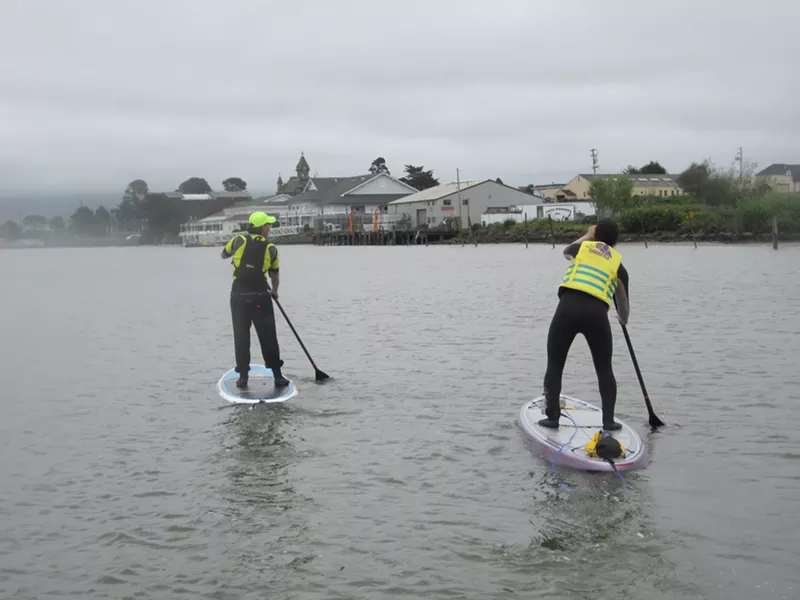 Patricia Cheng Terry paddles with Tim Haywood. - PHOTO BY AMY CIRINCIONI