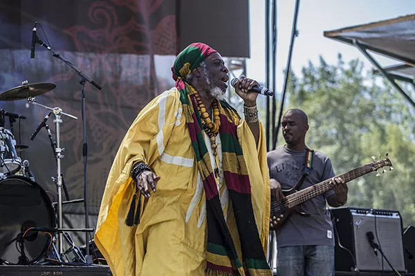 Mutabaruka performing at the 30th Annual Reggae On The River 2014, Sunday Aug. 3.