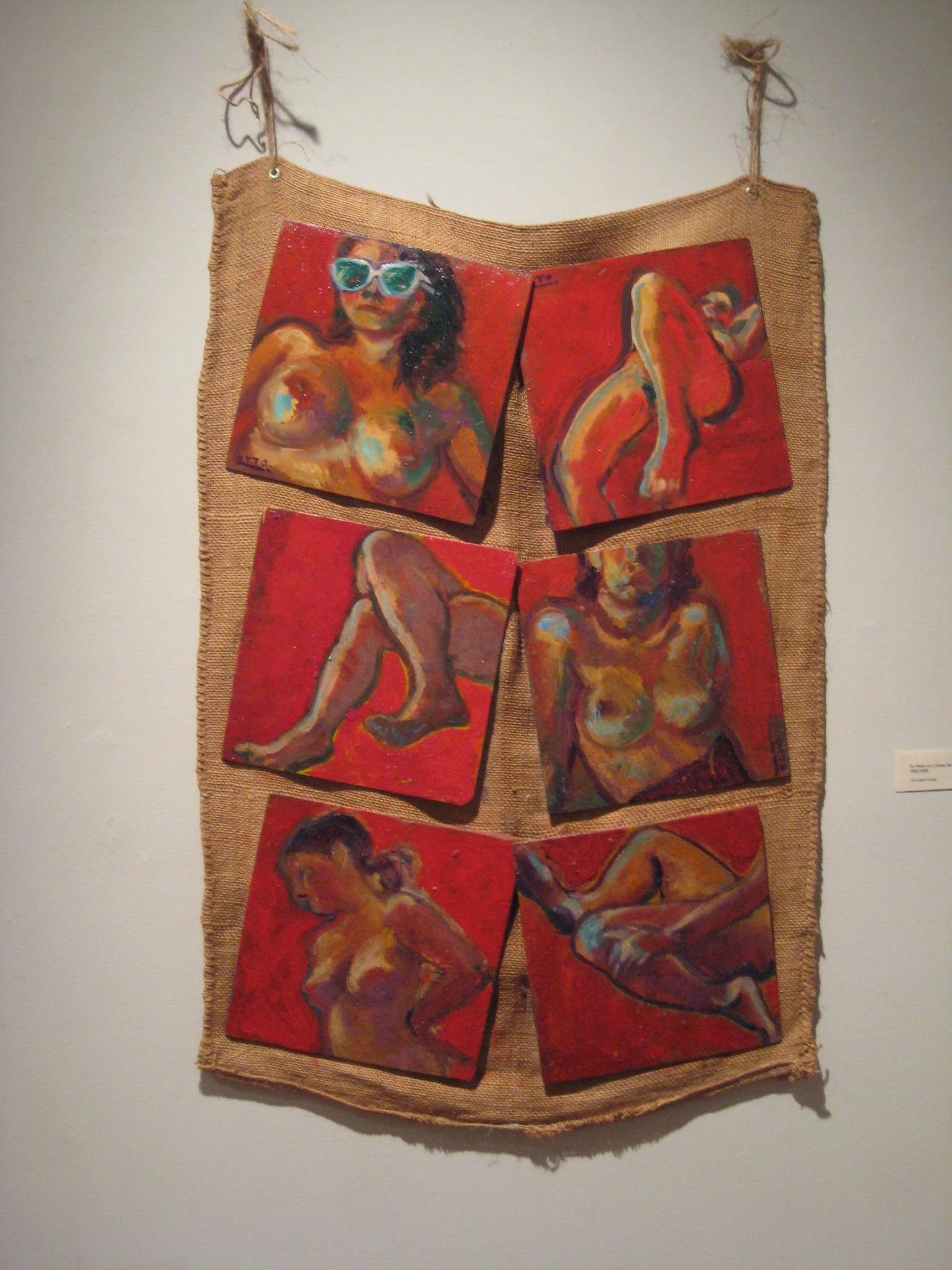 Six Nudes on a Gunny Sack - PAINTING BY CURTIS OTTO; PHOTO BY BOB DORAN