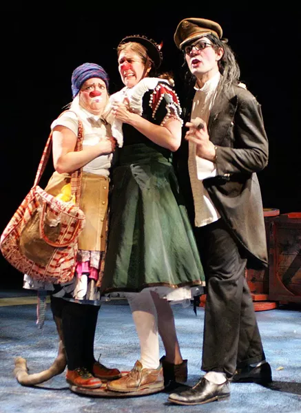 Stephanie Thompson, Lauren Wilson and Joe Krienke (l-r) - PHOTO COURTESY OF DELL'ARTE