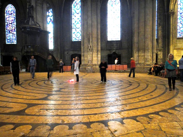 The 861-feet long, 11-circuit labyrinth in Chartres Cathedral was completed around the year 1220. - PHOTO BY BARRY EVANS