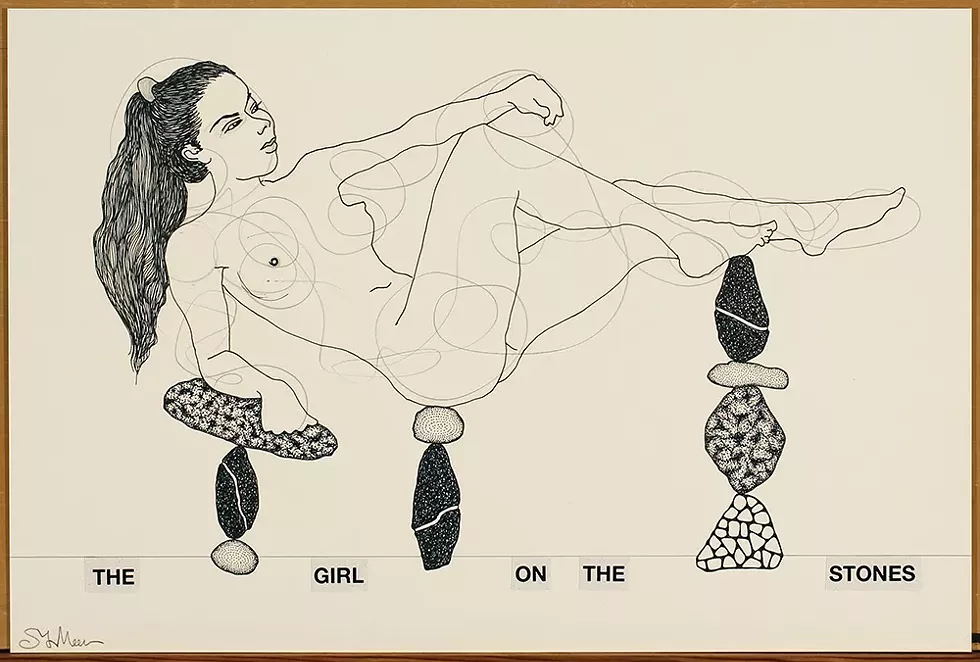 Steven Vander Meer's "The Girl on the Stones," graphite and India ink on paper, 2018. - COURTESY OF THE ARTIST