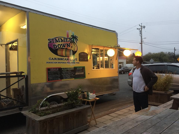 The Simmer Down Caribbean Cafe truck parked by the Arcata Playhouse for an event. - FACEBOOK, COURTESY OF PATRICK GASKINS