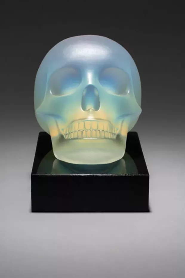 George Bucquet's "Skull," cast glass, 6.5 inches by 9 inches by 8.5 inches, 2019. - COURTESY OF THE ARTIST