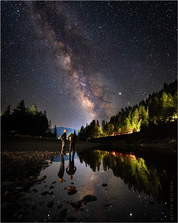 My brother Seth and I watch the world go by one summer night on the banks of the South Fork Eel River in Richardson Grove, Humboldt County, California - DAVID WILSON