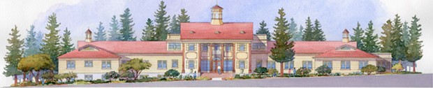 Rendering of the west elevation of the Trinity Annex. - HSU