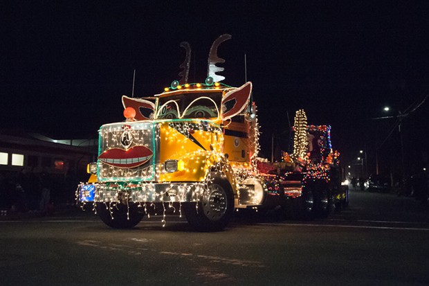 A flatbed went full Rudolph during a past parade. - PHOTO BY MARK MCKENNA