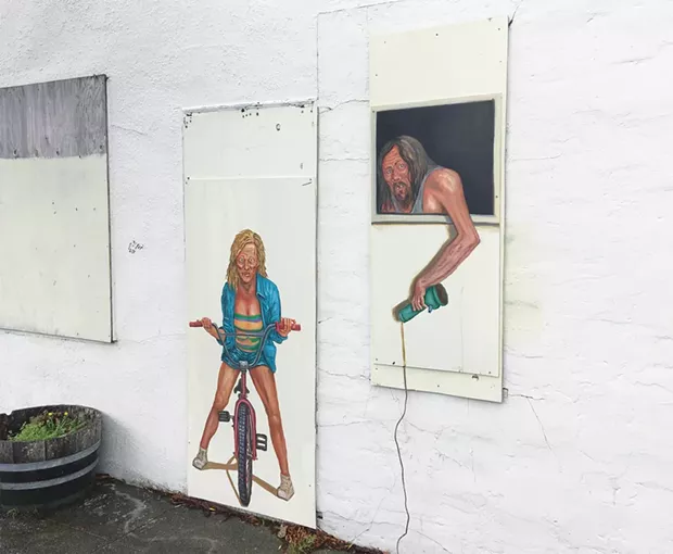 An untitled painting, now gone, from Jesse Weidel's Heroin Hilton series. - PHOTO BY JESSE WIEDEL