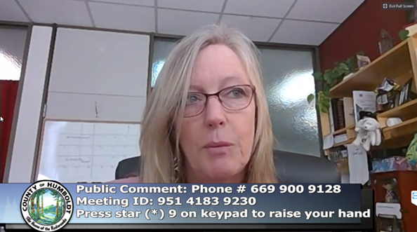 Fourth District Supervisor Virginia Bass - ACCESS HUMBOLDT SCREEN SHOT