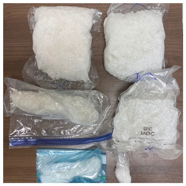 Suspected meth found at a Fieldbrook property. - HCDTF