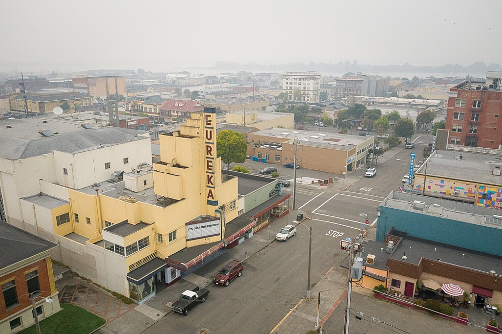 An aerial view of the Eureka Theater looking toward the bay. - PHOTO BY MARK MCKENNA