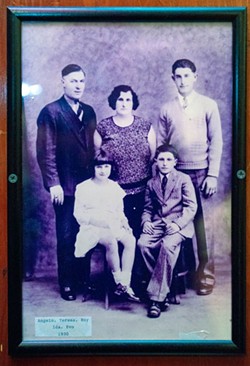A Fanucchi family portrait that hung for decades on the wall of Roy's Club in Eureka - PHOTO BY MARK MCKENNA