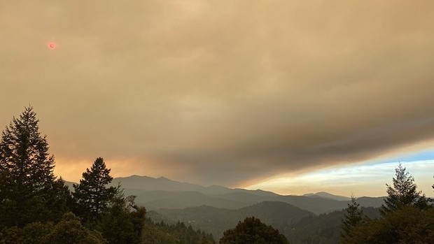 Smoke moving into the Mattole Valley late yesterday. - J BRADLEY BURNS