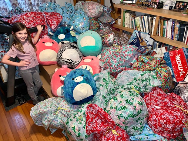 Clover Churchill with 100 bundles and some Squishmallows - SUBMITTED