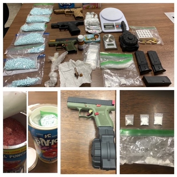 Fentanyl, cocaine and firearms seized as a part of a weeks long investigation stemming from a string of fentanyl overdoses. - HUMBOLDT COUNTY DRUG TASK FORCE