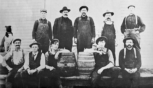 Humboldt County Brewing Company at Broadway and Harris staff in 1909. - HUMBOLDT COUNTY HISTORICAL SOCIETY