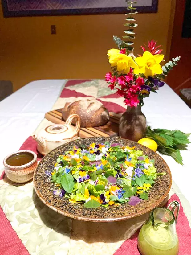 Laurel North's foraged feast. - SUBMITTED