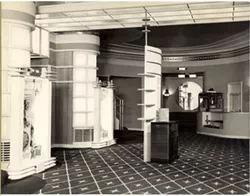 Curves and lights in the lobby, circa 1939-1949. - COURTESY OF CHUCK PETTY AND THE EUREKA CONCERT AND FILM CENTER