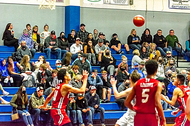 Mostly unmasked spectators take in a recent Fortuna boys basketball game. - PHOTO BY JOSE QUEZADA