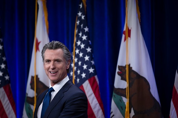Gov. Gavin Newsom speaks during the State of the State in Sacramento. - PHOTO BY MIGUEL GUTIERREZ JR., CALMATTERS