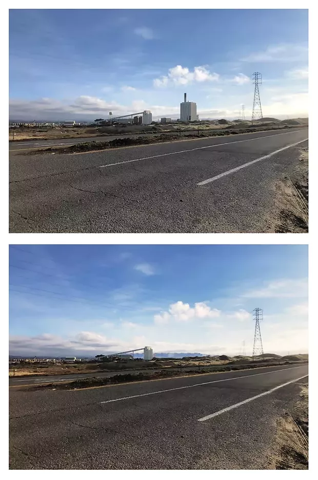 (top) Existing conditions and (bottom) visual simulation looking southeast from New Navy Base Road. - GHD DRAFT ENVIRONMENTAL REPORT, SUBMITTED