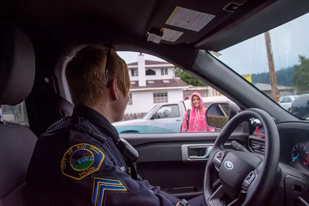Rio Dell Police Department Cpl. Crystal Landry has an easy rapport with the city's residents that often works to her advantage in property theft cases. - PHOTO BY ELLIOTT PORTILLO