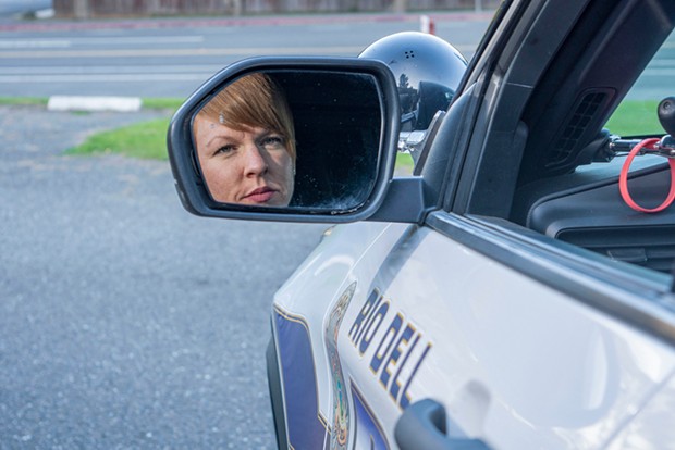 As a female officer, Rio Dell Police Department Cpl. Crystal Landry is in the minority locally, but a national initiative thinks the lack of women in policing "undermines public safety." - PHOTO BY ELLIOTT PORTILLO